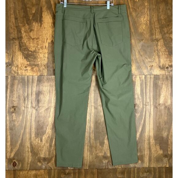 Fabletics Mens Pants Green The Don 5-Pocket Classic Straight Fit 35x32 - Picture 8 of 10